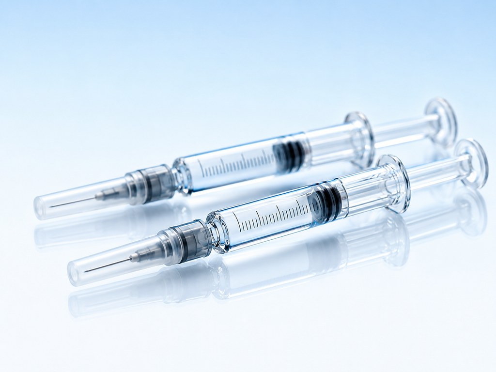 Pre-filled syringes with stainless-steel needles for single-dose administration