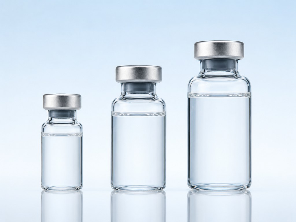 3 mL, 5 mL and 10 mL clear glass injection vials with aluminum crimp caps